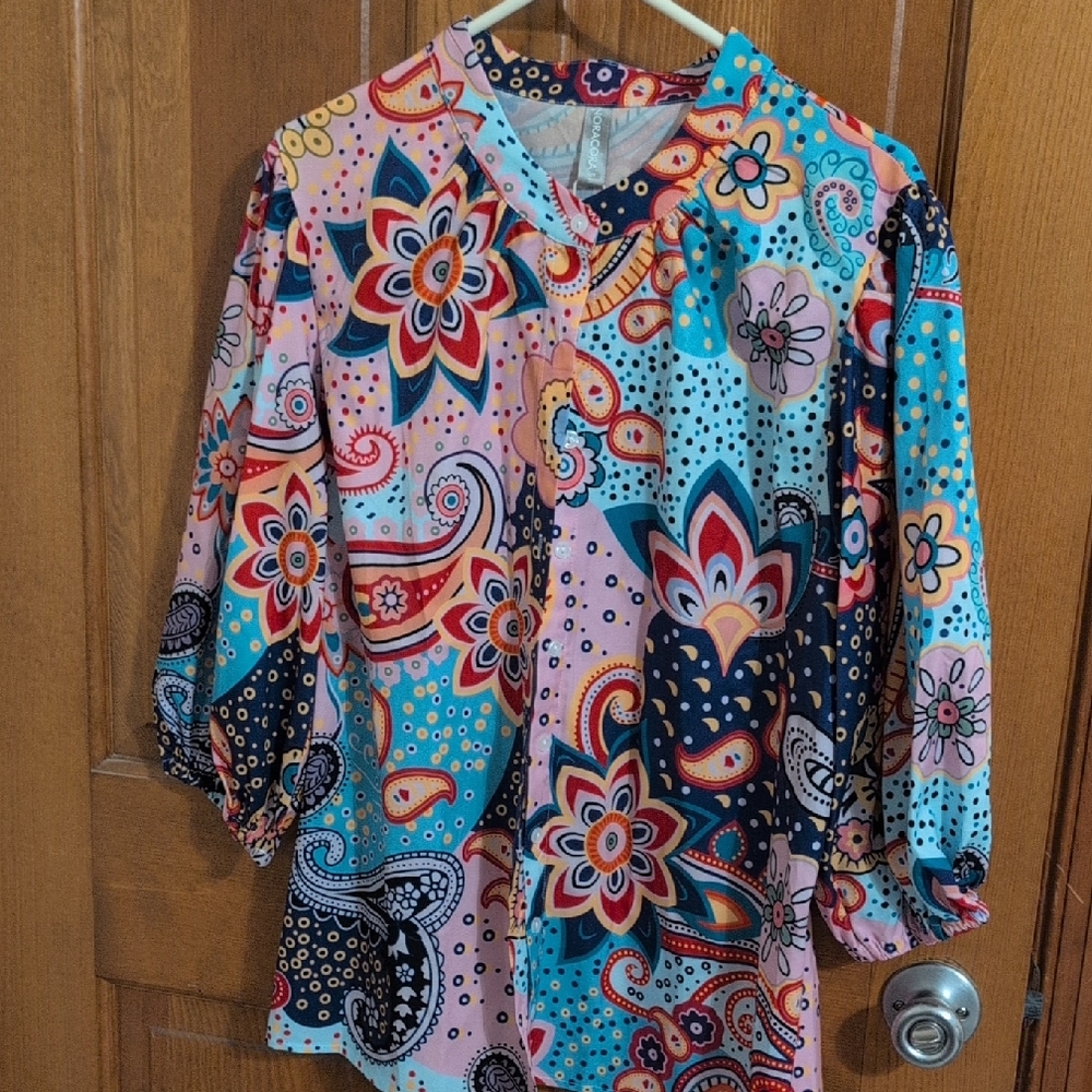 Nora Cora Colorful Paisley Women's Top